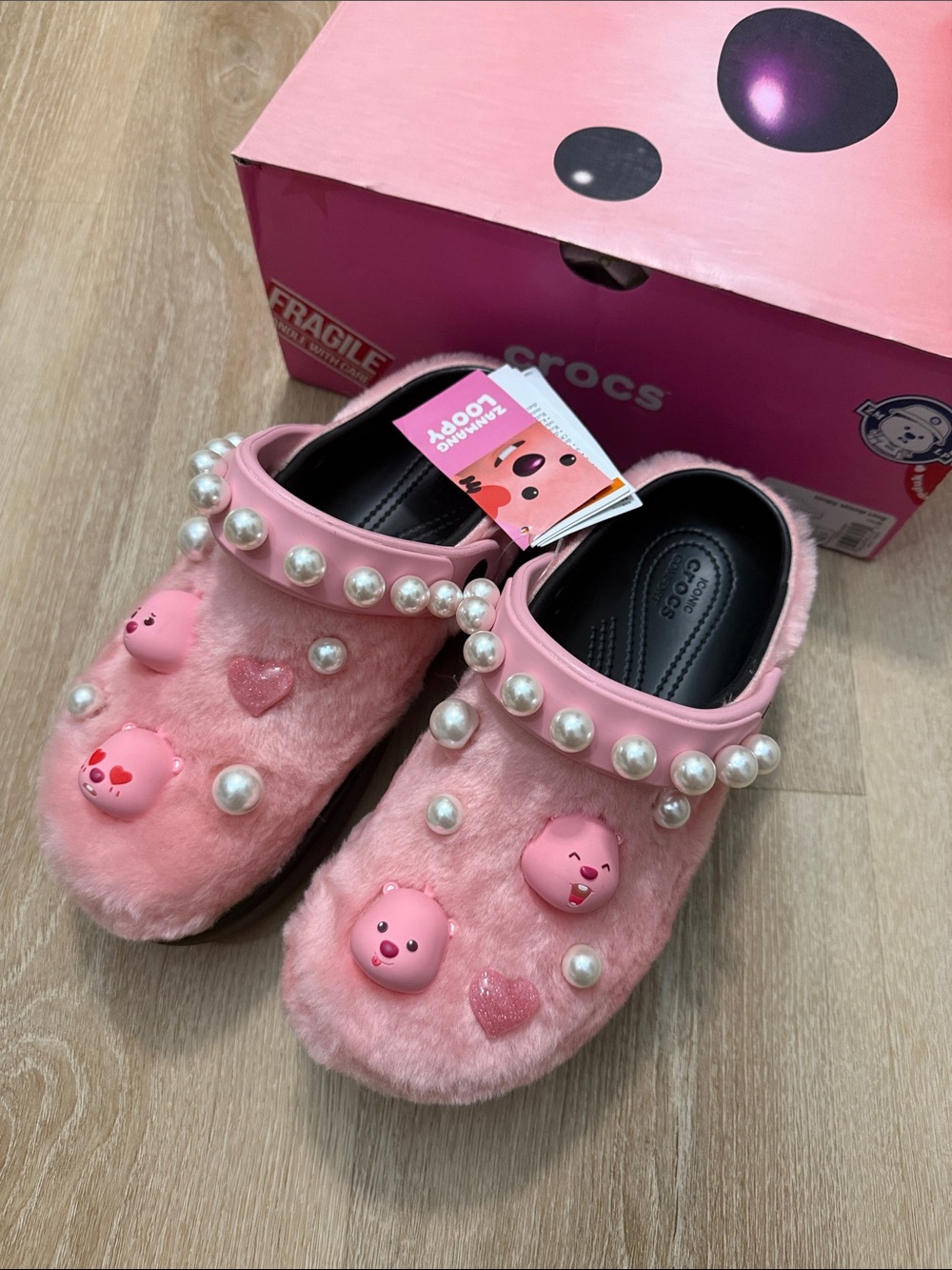 NWT Crocs x Zanmang Loopy Stomp Clog Pink Unisex Platform M7 W9 - Picture 2 of 9